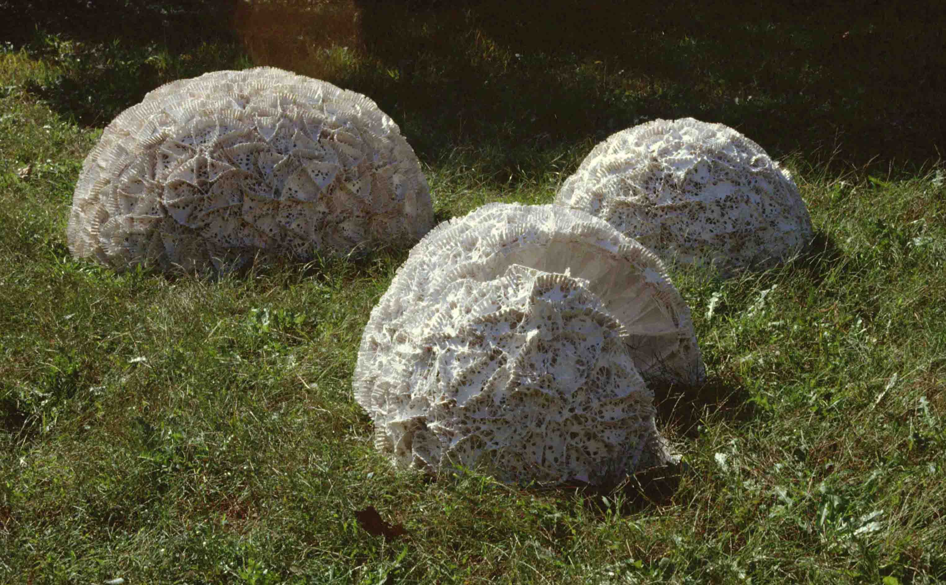 1992 《巢》 直径100cm,直径80cm，直径75cm 竹篾、棉线、纸浆（收藏：中国美术馆，2003年）